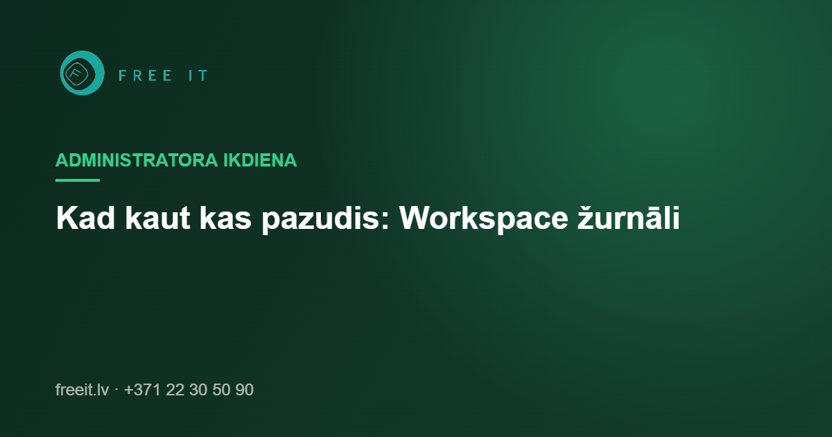 Kur skatīties, kad kaut kas pazudis: Google Workspace žurnāli